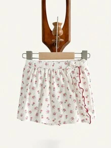 Cozy Pixies 嬰兒女孩色塊裙，設有植物和花卉圖案，褶邊修飾和蝴蝶結裝飾 - 粉色 - 查看 6