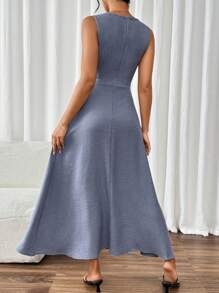 Modelyn Đầm không tay buộc chéo cổ chữ V phối màu cho nữ, váy hoàn hảo cho trang phục đi biển/thường ngày/nghỉ dưỡng/ở nhà/thể thao/trở lại trường & trang phục thường ngày - Nhiều màu - Xem 3