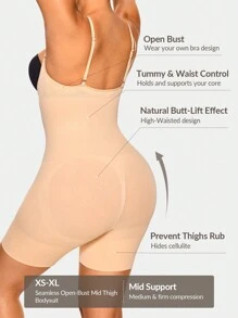SHEIN Shape Body de uso diario y sencillo para mujer en un solo color, ropa modeladora