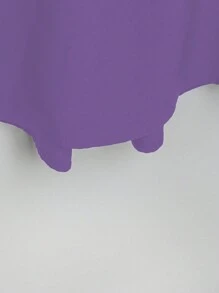 EMERY ROSE Plus Size Women's Solid Color Simple Casual Collared Dress - Purple - View 3