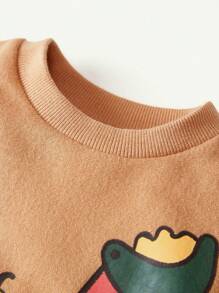 Cozy Pixies 2 Chiếc Xe Đẩy Hoạt Hình Bé Trai Họa Tiết Dệt Kim Mềm Raglan Tay Áo Và Bộ Quần Có Còng - màu nâu - Xem 9