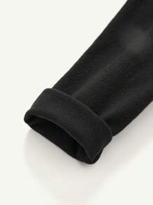 Cozy Pixies Baby Girl Letter Patched Trousers - Black - View 6