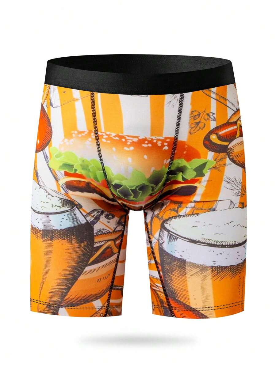 Men Boxing Digital Printing Comfortable Breathable Boxer Briefs - Multicolor - View 1