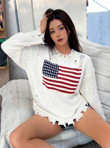 Chiquease 国旗提花套头衫