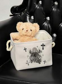 ROMWE Giỏ đựng đồ giặt hình chữ thập Phật màu đen bền và dày, phong cách Gothic, 600494/769004, Halloween - Nhiều màu - Xem 1