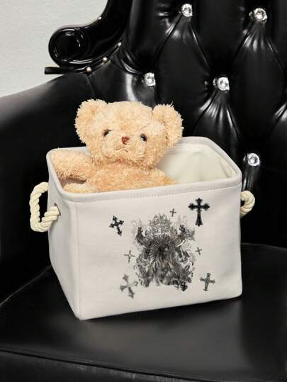 Goth Cesto della biancheria nero durevole e spesso con design a croce di Buddha, stile gotico, 600494/769004, Ognissanti