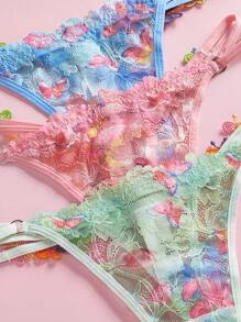 3pcs/Pack Women's Sexy Lace G-String Panties, Lingerie - Multicolor - View 2