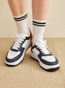 CUCCOO EASI Chaussures de sport mode blanches pour femmes, pour le printemps/automne, avec semelles épaisses, plateforme imperméable, chaussures décontractées pour dames
