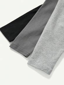 Cozy Pixies Baby Girl 3pcs Solid Elastic Waist Pants - Grey - View 6