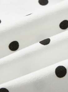 Cozy Pixies 4 件装女婴休闲波尔卡圆点印花纯色紧身裤套装 - 粉色 - 查看 12