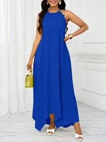 SHEIN Lady Sommerkleid für Urlaub, lässiges langes Trägerkleid für Frauen