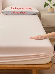 1 bộ ga trải giường bằng cotton 100%, chất liệu cotton dệt đã qua xử lý, họa tiết vải lanh, phù hợp với nệm dày 35cm, bộ đồ giường ký túc xá unisex, trang trí phòng ngủ theo phong cách tối giản. - Màu Hồng baby - Xem 2