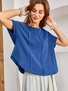 Bohemela 女士度假纯色简约休闲短袖 T 恤