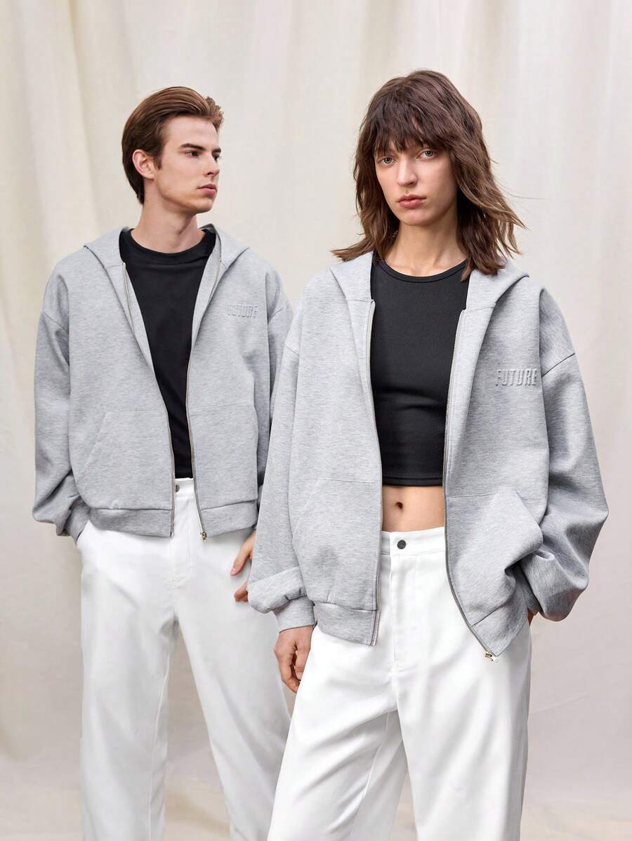 Manfinity VCAY Herren-Sweatshirt mit lockerer Passform und lässiger Kapuze, geeignet für Herbst und Winter - Hellgrau - Übersicht 1