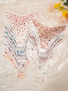 21 件/包 透气网眼印花 V 型三角裤 - 彩色 - 查看 2