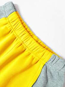 SHEIN Slayr Casual Color Block Sweatpants - Yellow - View 6