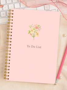 1 Stück Tages-Planer Notizbuch - spiralgebunden To-Do Liste Tracker, undatiert für Aufgabenpriorisierung & Notizen, Schul- oder Büromaterial, zurück in die Schulzeit