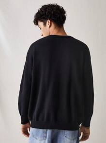 Manfinity VCAY Men's Casual Loose Knit Long Sleeve Sweater, For Fall Winter