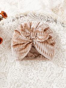 SHEIN 女婴秋冬针织纹理羊毛连体衣 + 时尚连帽帽套装 - 咖啡棕 - 查看 3