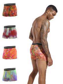 Wedaily Herren Boxershorts 4 Pack in Einfarbig mit Kontrastnaht, für die tägliche Lässig - Verschiedenfarbig - Übersicht 3
