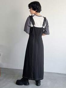FRIFUL Damen Sommerkleid mit getrennter Front und Reißverschluss