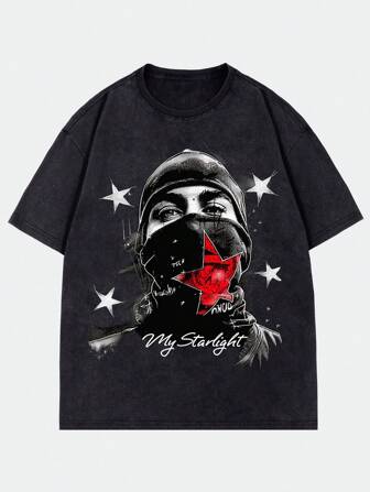 Street Life Vintage, used aussehende grafische Kurzarm T-Shirt für Männer