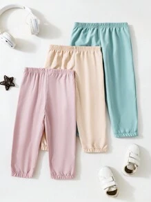 3 pièces Bas de sport casual pour garçons en couleurs assorties, automne et hiver - Multicolore - Voir 2