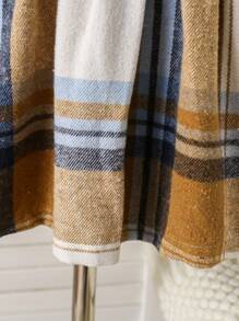 SHEIN Váy bé gái cổ điển dễ thương, váy búp bê vải kẻ sọc phong cách mới cho bé mới biết đi, váy búp bê đa năng thời trang ngọt ngào, váy công chúa cho bé - Màu Khaki - Xem 4