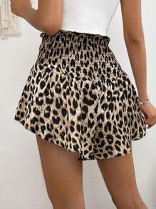 Chiquease 女士系腰荷叶边豹纹宽松短裙 - 彩色 - 查看 2