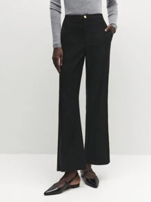 BizChic Black Straight-Leg Suit Pants - Black - View 3