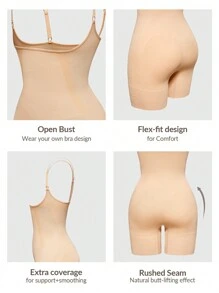 SHEIN Shape Body de uso diario y sencillo para mujer en un solo color, ropa modeladora