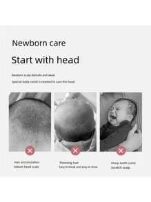 1 pieza Juego de cepillos para bebé, peine de masaje capilar recién nacido y cepillo de cerdas suaves para el baño (Tamaño del producto: 4.7in*1.6in)