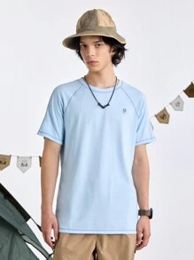 In My Nature T-shirt décontracté mode simple et confortable à manches courtes, col rond, couleur unie imprimée, pour homme, usage quotidien et école
