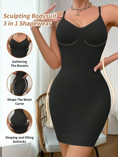 Waist And Tummy Tuck Women's Seamless One-Piece Body Shaping Dress One-Piece