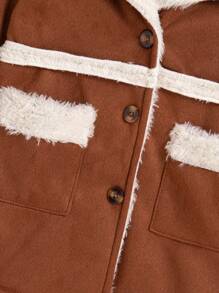 Chaqueta de estilo de moda con manga larga, solapa y botones para bebé niña