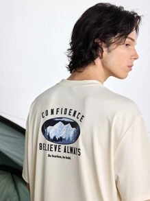 In My Nature Men's Round Neck Short Sleeve Letter Print Outdoor T-Shirt Daily Leisure School