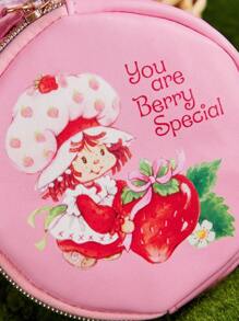 Strawberry Shortcake X SHEIN Ví đựng tiền xu hình nhân vật hoạt hình dễ thương và hình quả dâu tây, ý tưởng quà tặng. - Đỏ - Xem 6