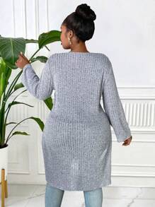 Maweii Camiseta acanalada con calado de talla grande