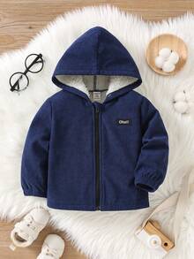 SHEIN 宝宝休闲保暖灯芯绒连帽外套，适合秋冬季外出 - 彩色 - 查看 12