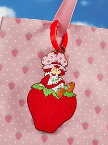Strawberry Shortcake X SHEIN 1 Pc Cute Cartoon Character & Strawberry Pattern Luggage Tag,Gift Ideas - Red - View 2