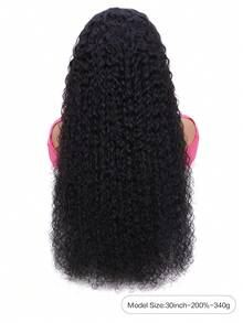 Curly Wave 13x4 Transparent Lace Front Wigs 100% Unprocessed Virgin Remy Human Hair Pre Plucked With Baby Hair 200% Density Bleached Knots Jerry Curly Lace Frontal Wig For Women Natural Black - SNatural - View 3