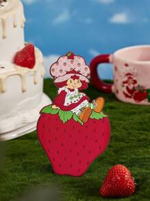 Strawberry Shortcake X SHEIN 1pc Cute Cartoon Character & Strawberry Pattern Cup Coaster