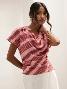 COSMINA 女式短袖垂领格子休闲上衣 - 彩色 - 查看 6
