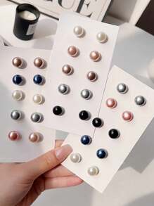 10 件混色仿珍珠衬衫胸针纽扣，隐形衬衫别针，女士/女孩衬衫开衫连衣裙配饰（无卡纸）衣服包饰学校办公室配饰衬衫夹克珠宝圣诞节万圣节衣服别针有趣可爱的教师礼物 - 彩色 - 查看 4