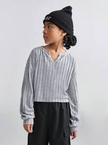 SHEIN Ubrania dla dziewcząt w wieku szkolnym Piłka nożna Siatkówka Jesień Gery Swetry Intage T Shirt Pierwszy dzień szkoły Ubrania Święto Dziękczynienia Halloween Kostiumy świąteczne Wiosna/Jesień/Zima