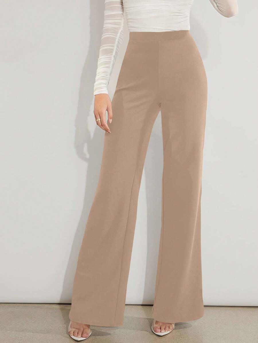 Firerie Women's Solid Color Simple Everyday Woven Pants - Dusty Purple - View 1