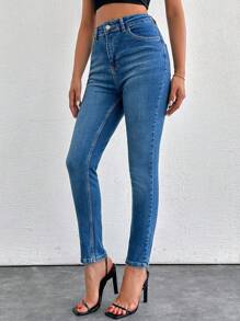 Women's Skinny Jeans - Blue - View 6