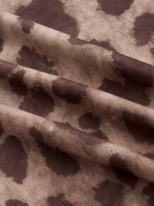 ROMWE Grunge Punk Váy đuôi cá hở lưng họa tiết da báo gợi cảm cho nữ, mùa hè, năm mới - Màu Tím - Xem 4