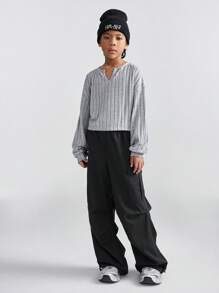 SHEIN Ubrania dla dziewcząt w wieku szkolnym Piłka nożna Siatkówka Jesień Gery Swetry Intage T Shirt Pierwszy dzień szkoły Ubrania Święto Dziękczynienia Halloween Kostiumy świąteczne Wiosna/Jesień/Zima