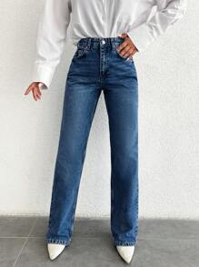 EURMUSE Straight Zipper Fly Denim Jeans